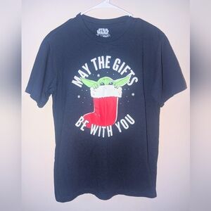 MAD Engine Star Wars The Mandolirian Blue Tee Size Small Christmas